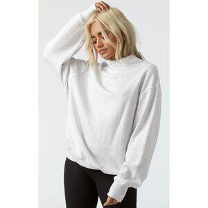 JOAH BROWN Turtleneck Oversized Sweatshirt Pearl Grey-sz One Size